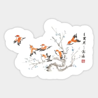 Flight of the 6 Sparrows Sticker